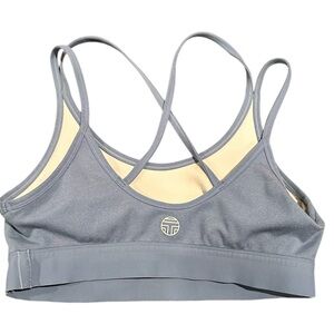 TORY BURCH CRISS CROSS STRAP Women's Light BLUE Sports Bra TOP M